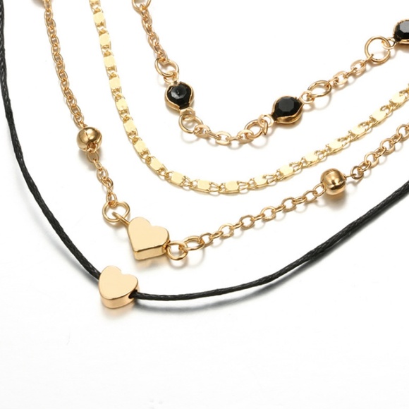 💕Unique Design//Hearts Gold  Bracelets Anklet Set - Picture 8 of 9